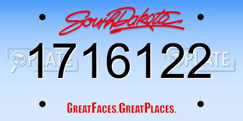 1716122 South Dakota License Plate