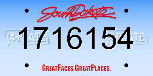 1716154 South Dakota License Plate