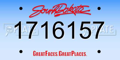 1716157 South Dakota License Plate