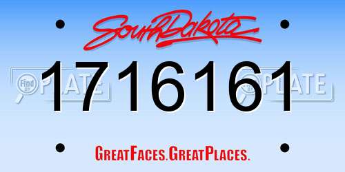 1716161 South Dakota License Plate