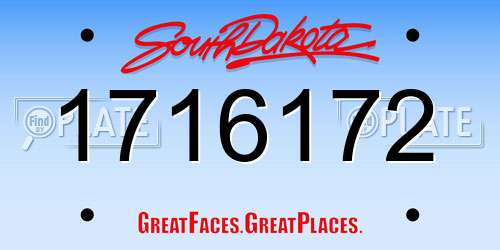 1716172 South Dakota License Plate
