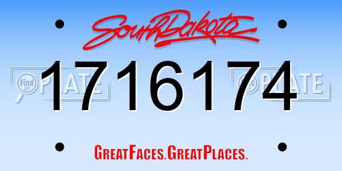 1716174 South Dakota License Plate