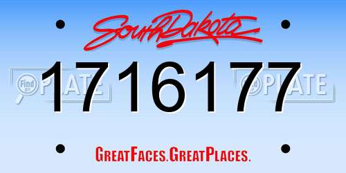 1716177 South Dakota License Plate
