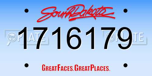 1716179 South Dakota License Plate