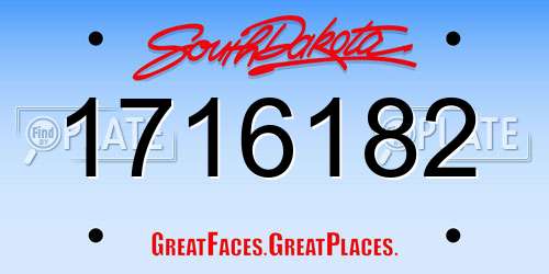 1716182 South Dakota License Plate
