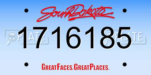 1716185 South Dakota License Plate
