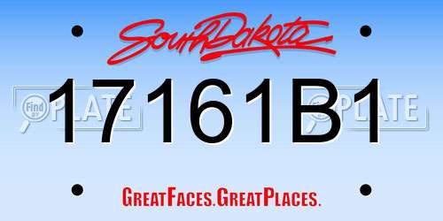 17161B1 South Dakota License Plate