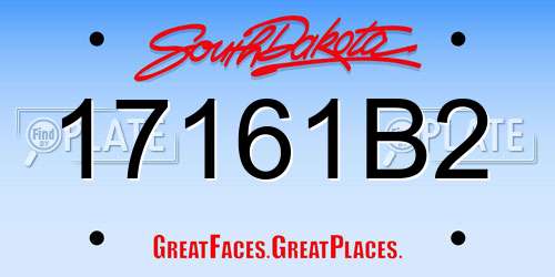 17161B2 South Dakota License Plate