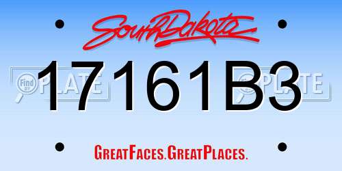 17161B3 South Dakota License Plate