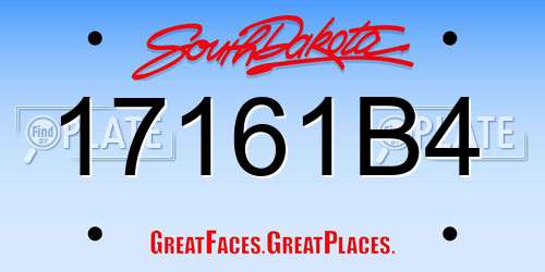 17161B4 South Dakota License Plate