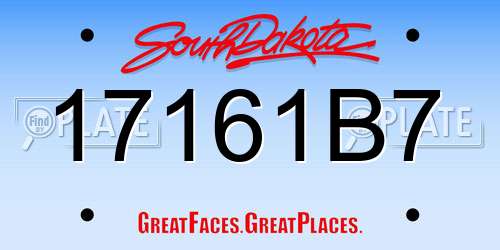 17161B7 South Dakota License Plate