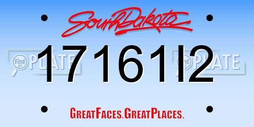 17161I2 South Dakota License Plate