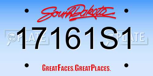 17161S1 South Dakota License Plate