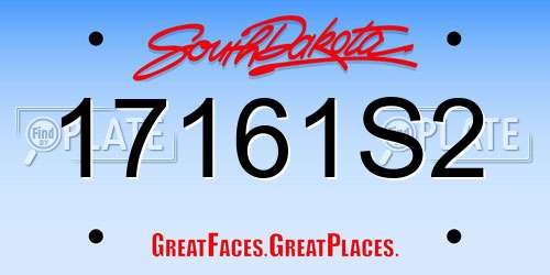 17161S2 South Dakota License Plate