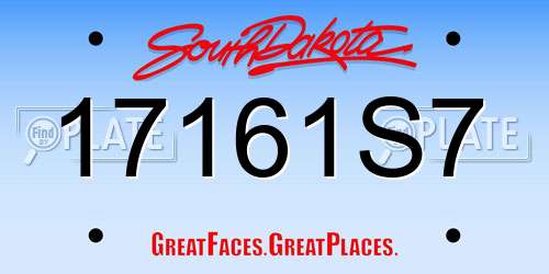 17161S7 South Dakota License Plate