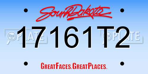 17161T2 South Dakota License Plate