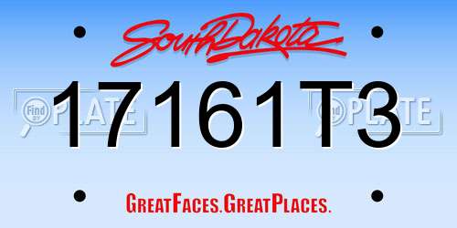 17161T3 South Dakota License Plate