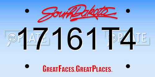 17161T4 South Dakota License Plate