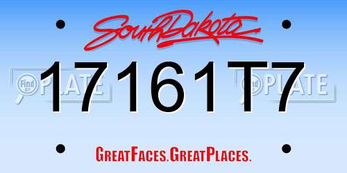 17161T7 South Dakota License Plate