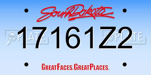 17161Z2 South Dakota License Plate