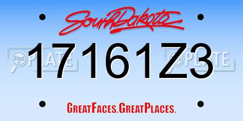 17161Z3 South Dakota License Plate