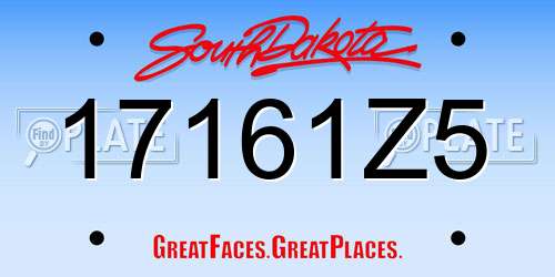 17161Z5 South Dakota License Plate