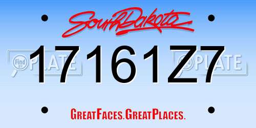 17161Z7 South Dakota License Plate