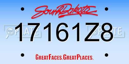 17161Z8 South Dakota License Plate