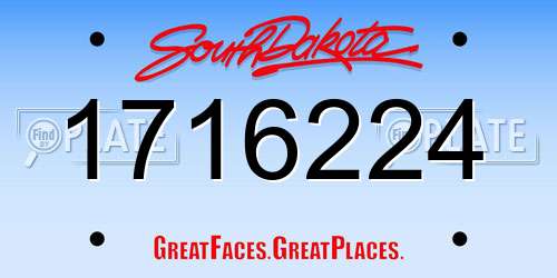 1716224 South Dakota License Plate