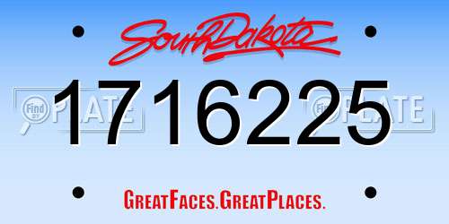 1716225 South Dakota License Plate
