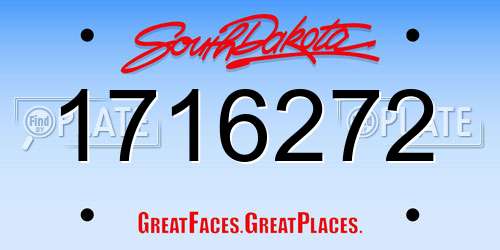 1716272 South Dakota License Plate