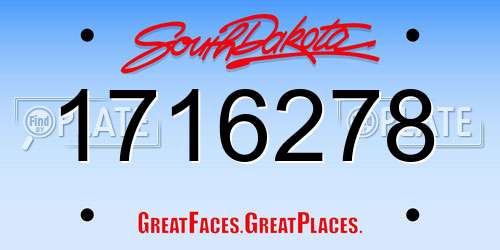 1716278 South Dakota License Plate
