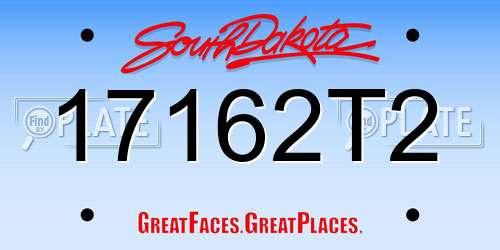 17162T2 South Dakota License Plate