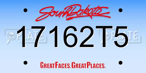 17162T5 South Dakota License Plate