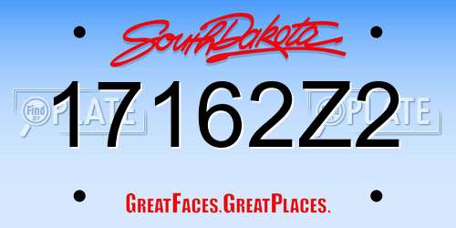 17162Z2 South Dakota License Plate