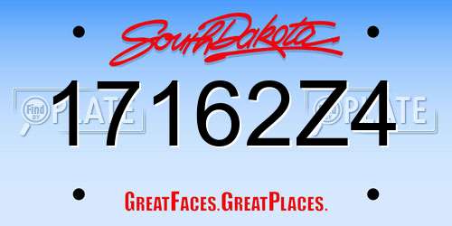 17162Z4 South Dakota License Plate