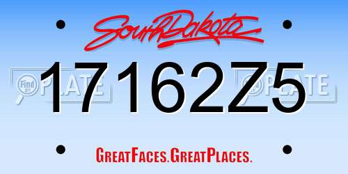 17162Z5 South Dakota License Plate