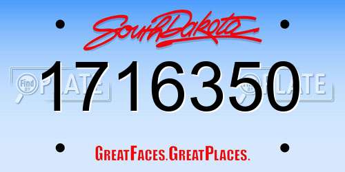 1716350 South Dakota License Plate