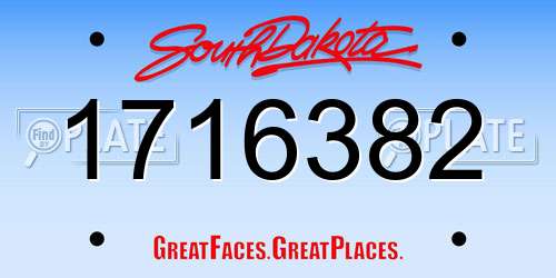 1716382 South Dakota License Plate