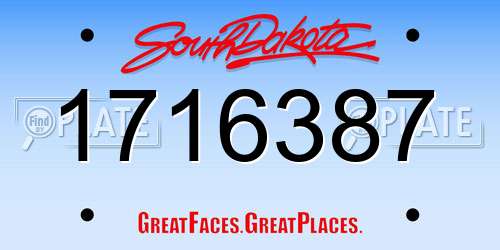 1716387 South Dakota License Plate
