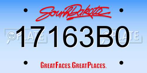 17163B0 South Dakota License Plate