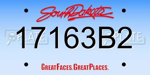 17163B2 South Dakota License Plate