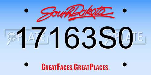 17163S0 South Dakota License Plate