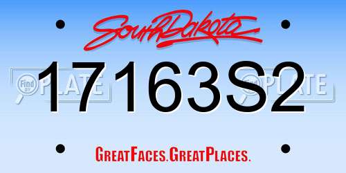 17163S2 South Dakota License Plate