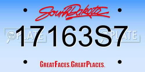 17163S7 South Dakota License Plate