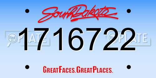 1716722 South Dakota License Plate