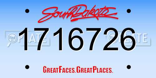1716726 South Dakota License Plate