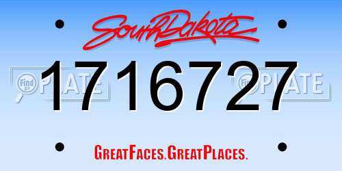 1716727 South Dakota License Plate