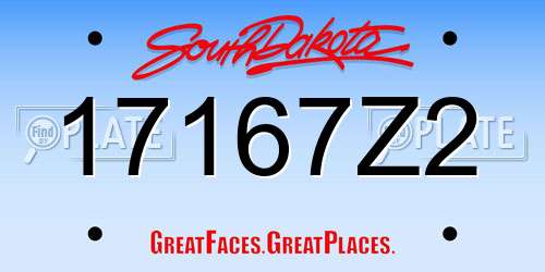 17167Z2 South Dakota License Plate