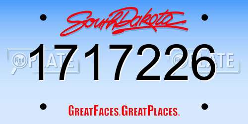 1717226 South Dakota License Plate